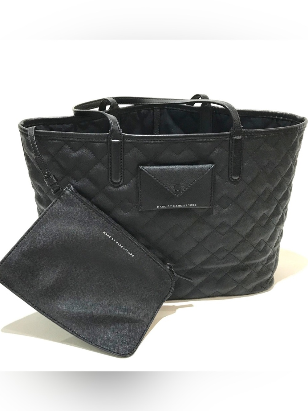 Marc by Marc Jacobs Black Quilted Tote with Pouch
